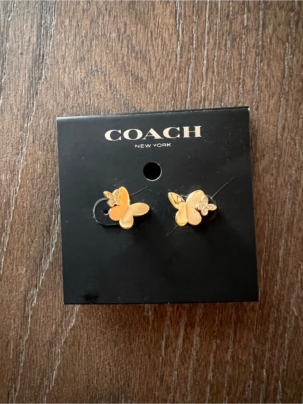 Coach Gold and Yellow Butterfly Earrings